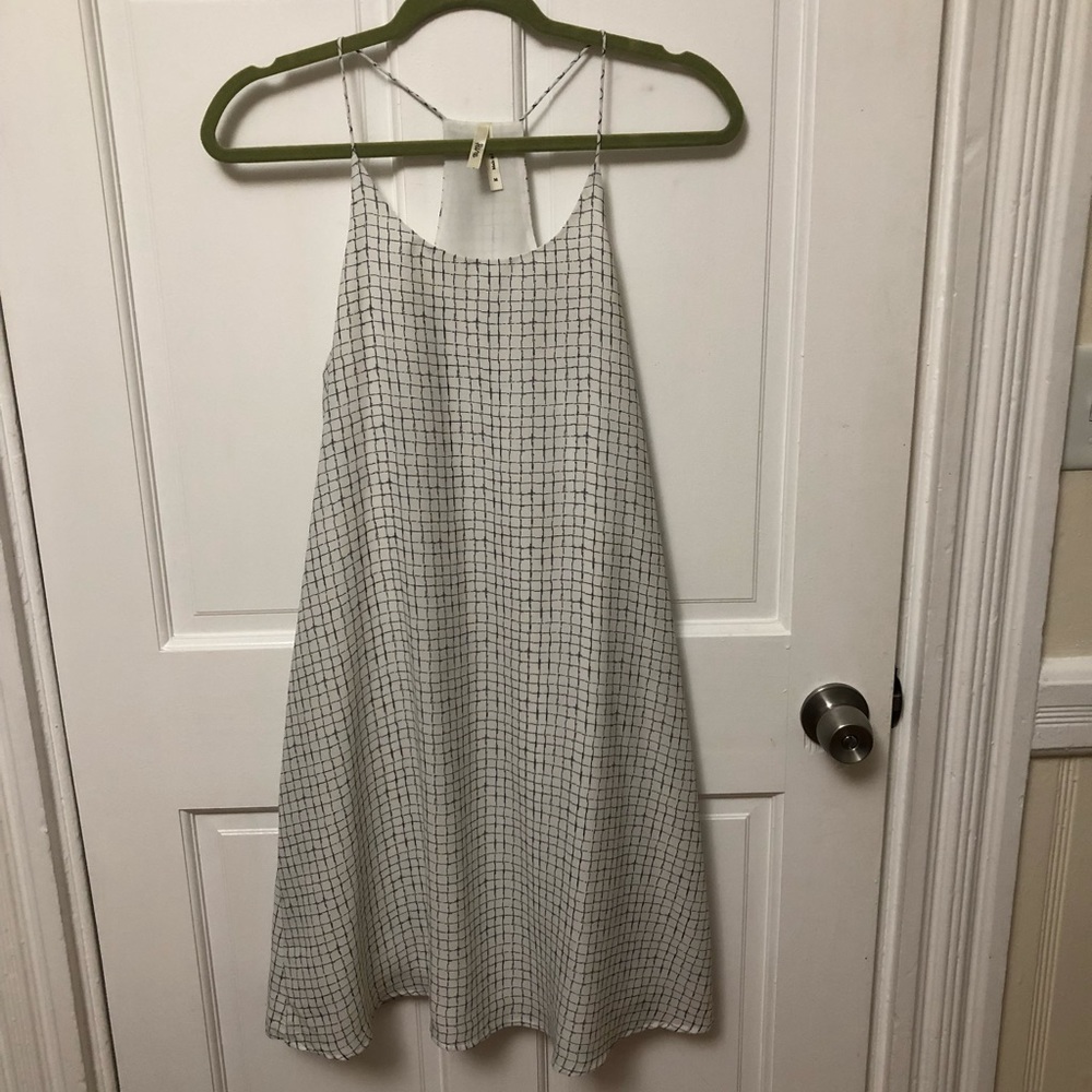 Racerback black and white windowpane dress - Picture 1 of 2